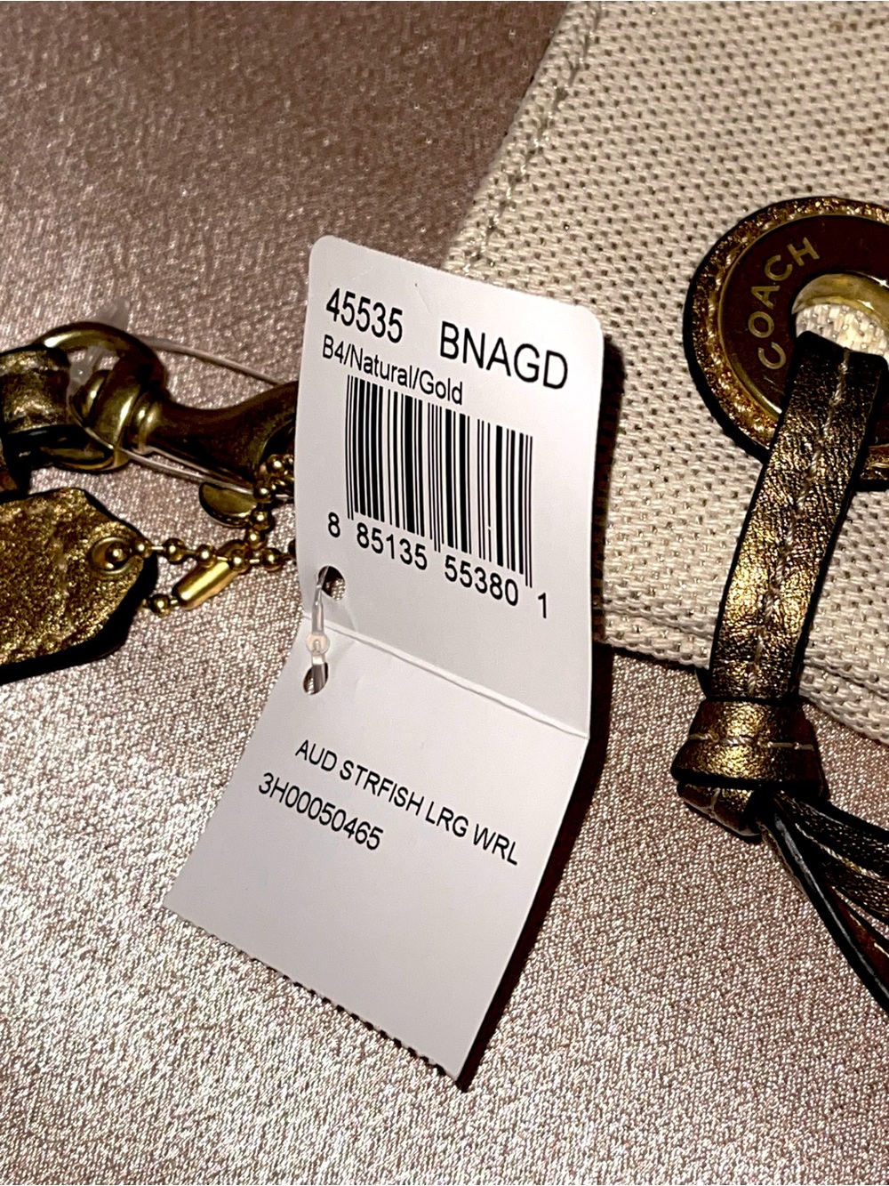 NWT! COACH AUDREY STARFISH STUDDED LIMITED EDITION LARGE NATURAL WRISTLET 45535 - Picture 5 of 5